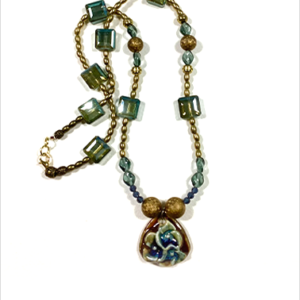 artisan crafted porcelain Spanish pendant