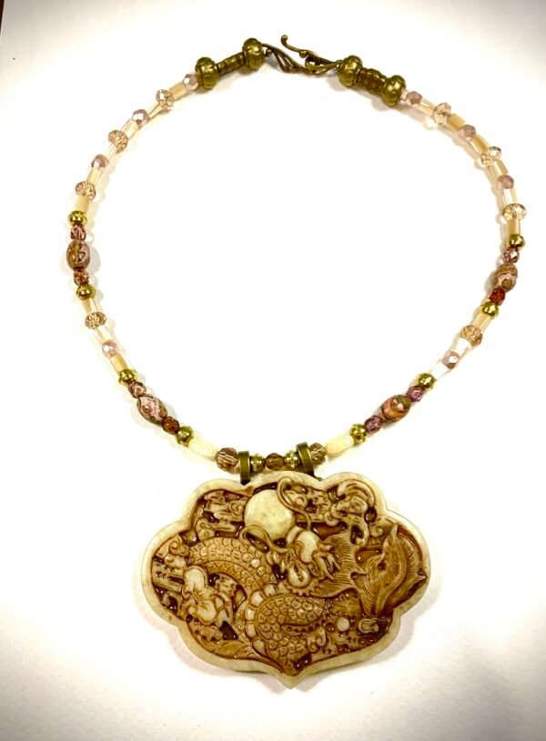 large vintage cream jade