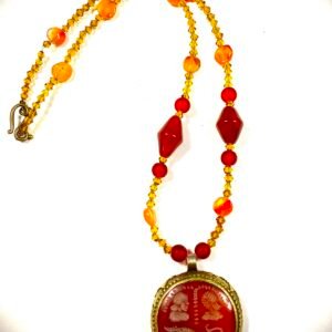 vintage engraved carnelian