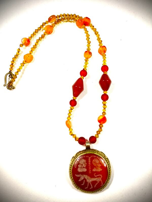 vintage engraved carnelian