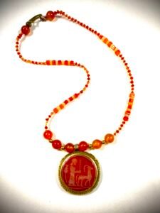vintage engraved carnelian