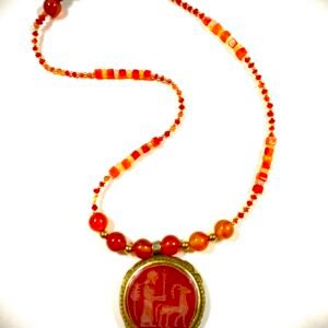 vintage engraved carnelian
