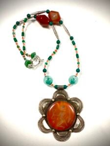 Engraved carnelian in frame