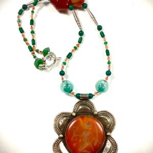 Engraved carnelian in frame