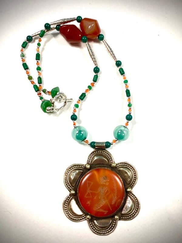 Engraved carnelian in frame