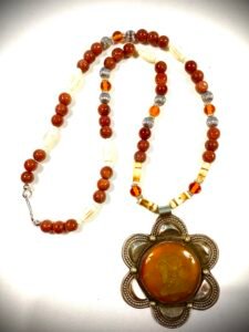 engraved carnelian in frame