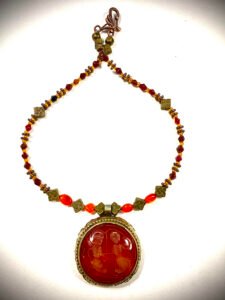 engraved carnelian pendant