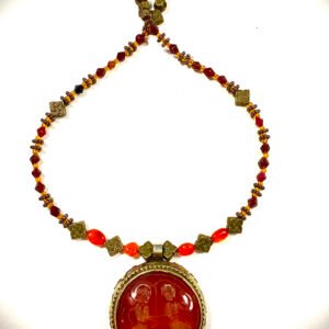 engraved carnelian pendant