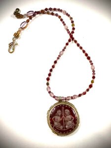 hand-carved stone tribal pendant