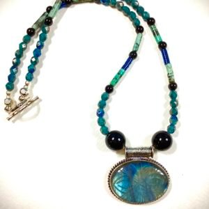 Etched labradorite