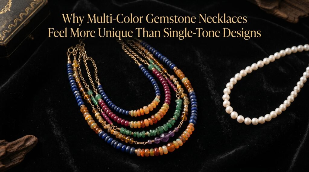 multi color gemstone necklace