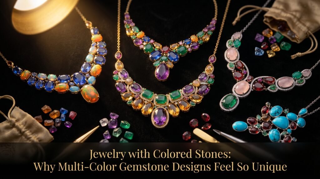 jewelry with colored stones